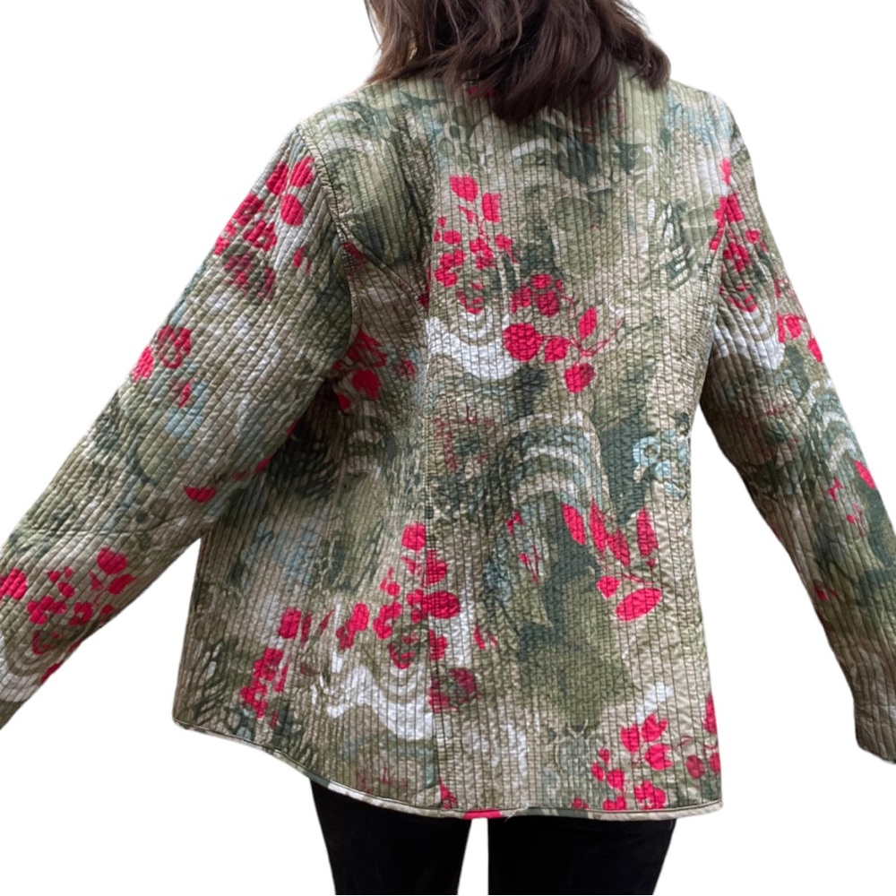 Cottage Green Earthy Floral Blazer Jacket • Size Large/XL 🌿🌺
